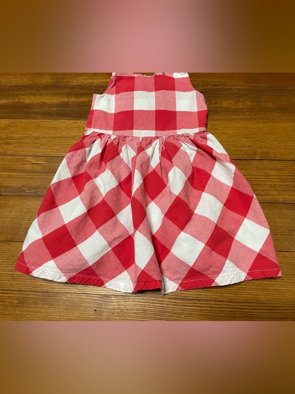 Lucky Penny Red and White Gingham Cotton Sundress with Bows at Shoulder 2T - Picture 2 of 9